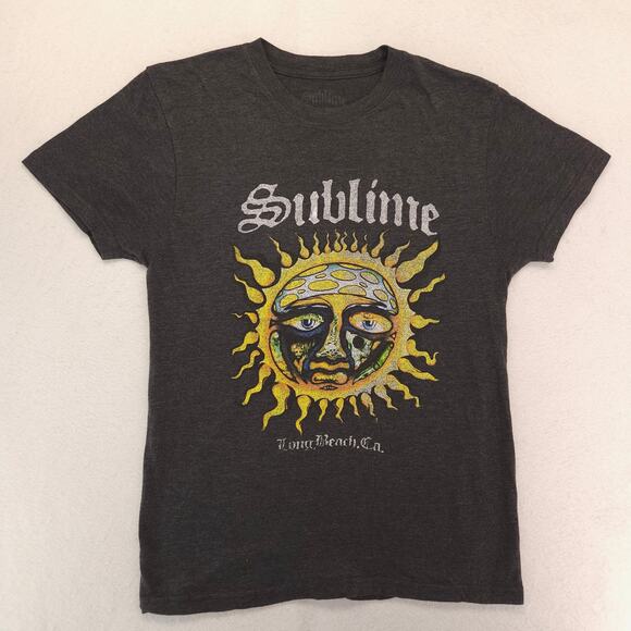 Sublime Casual Graphic Crew Neck Short Sleeve T Shirt Womens Size Medium M Gray - Picture 2 of 9